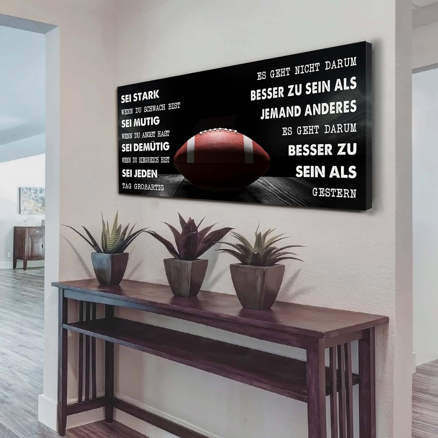 personalisierte fußball-leinwand-poster-sei stark, wenn du schwach bist, sei mutig, wenn du angst hast, sei demütig, wenn du siegreich bist, sei jeden tag großartig