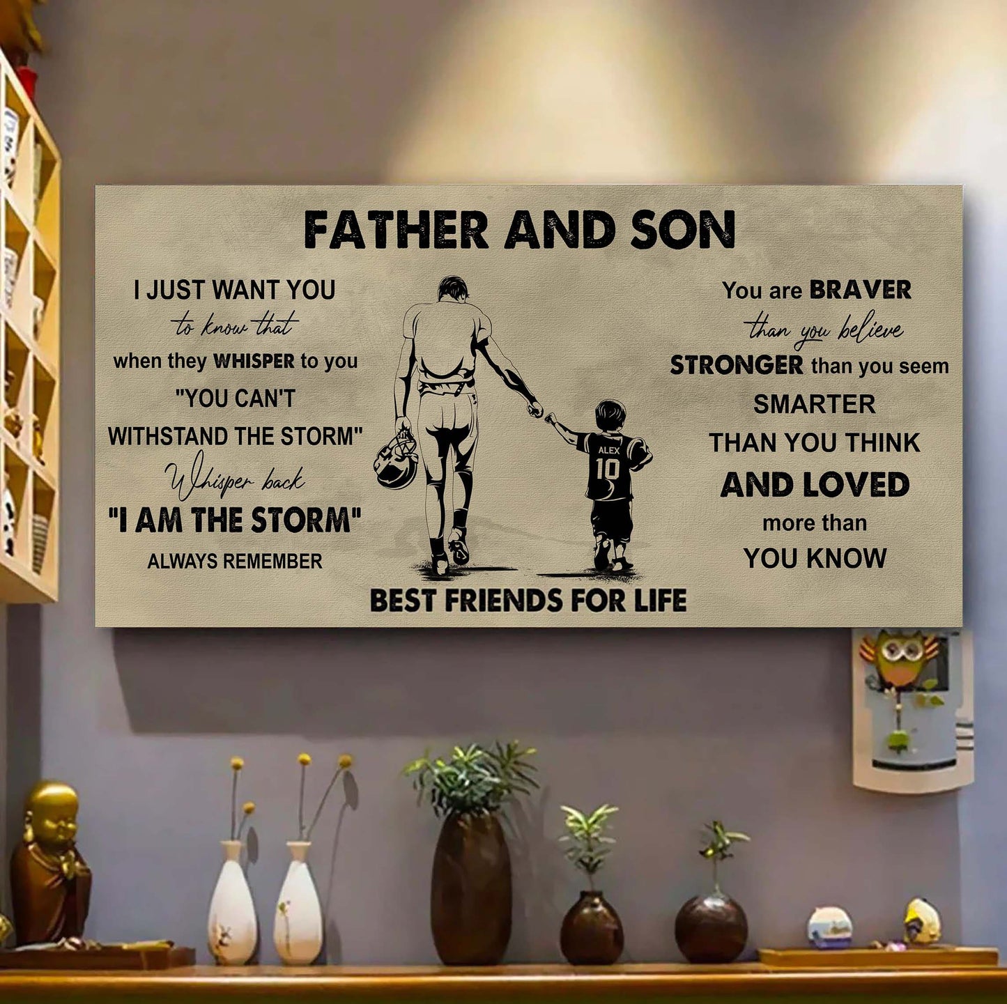 basketball father and son best friends for life - i am the storm poster canvas gift for son from father