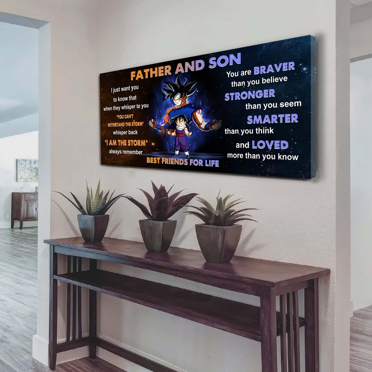 personalized gk to son poster canvas father and son best friends for life - message for your son gifts for him