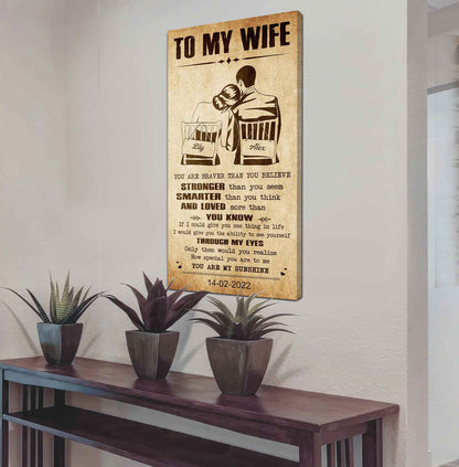 DRB VGT- Poster Canvas You Are Braver Than You Believe - You Are My Sunshine Gift For Your Wife