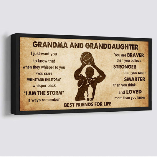 Personalized Grandma To Granddaughter Poster Canvas Grandma and Granddaughter Best Friends For Life - Message For Your Granddaughter Gifts For Her