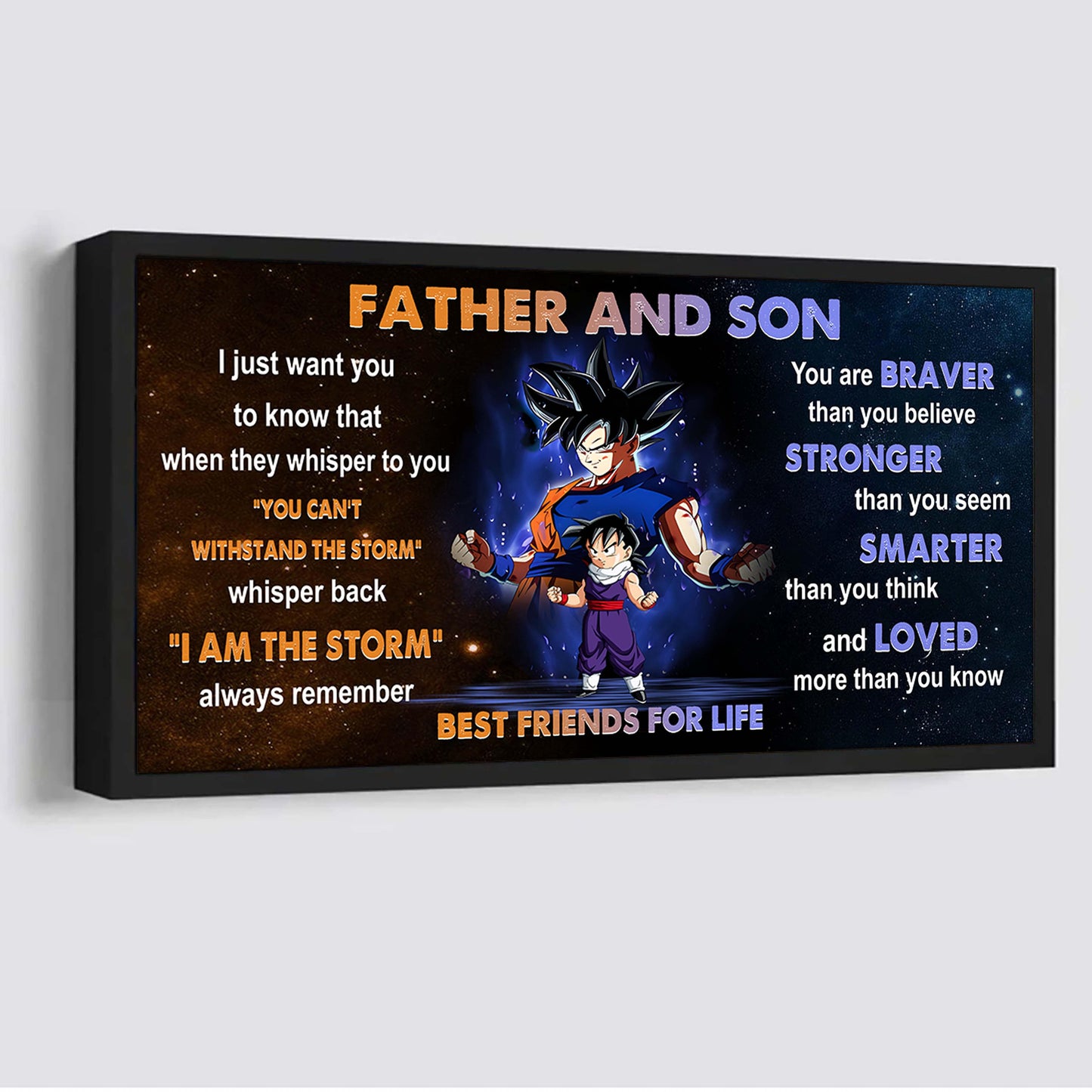 personalized gk to son poster canvas father and son best friends for life - message for your son gifts for him