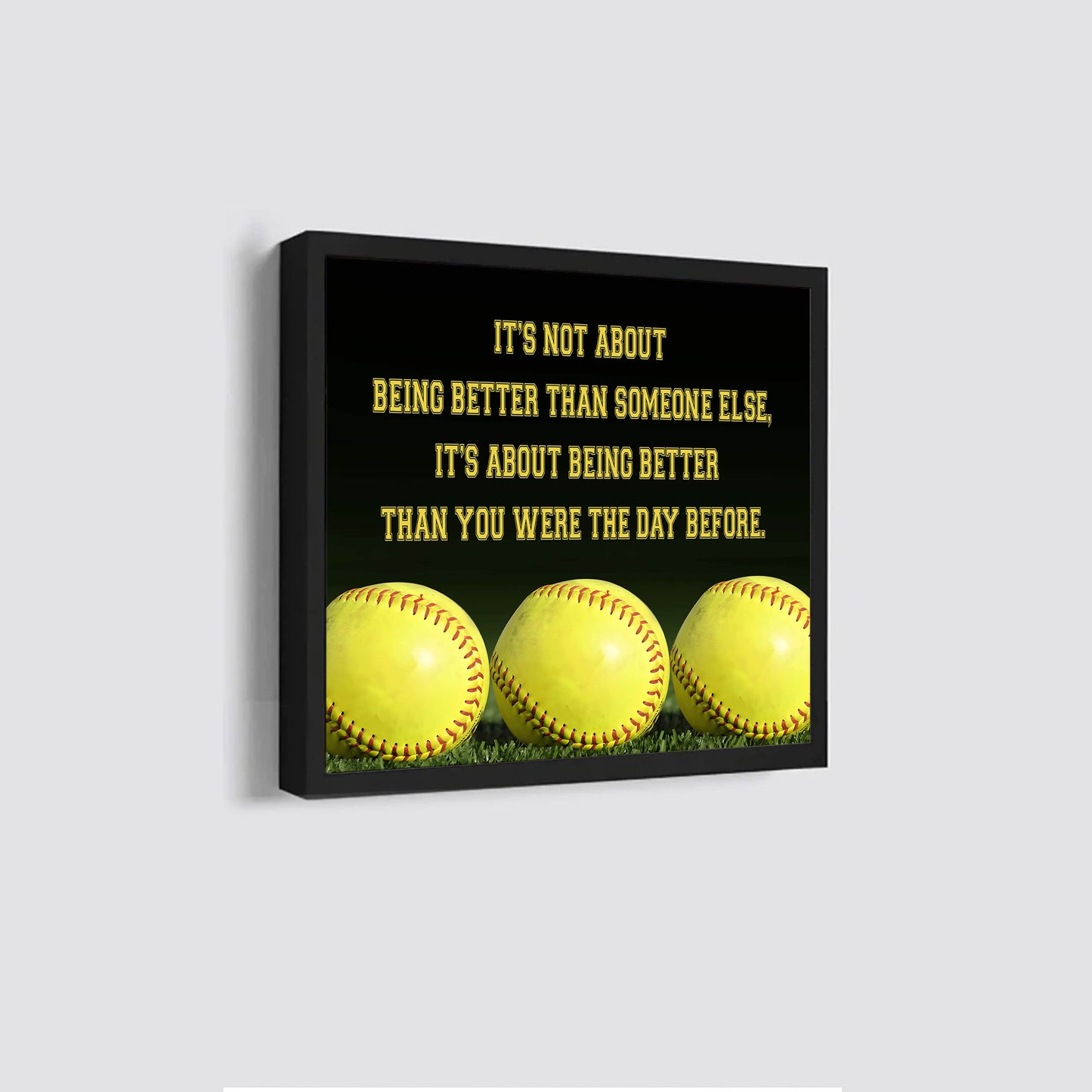 basketball square poster canvas it's not about being better than someone else it's about being better than you were the day before