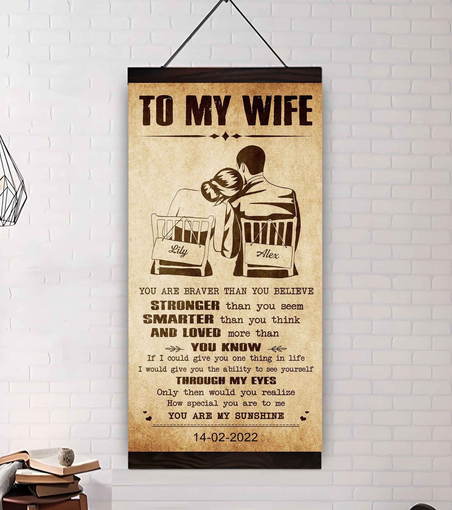 samurai poster canvas you are braver than you believe - you are my sunshine gift for your wife