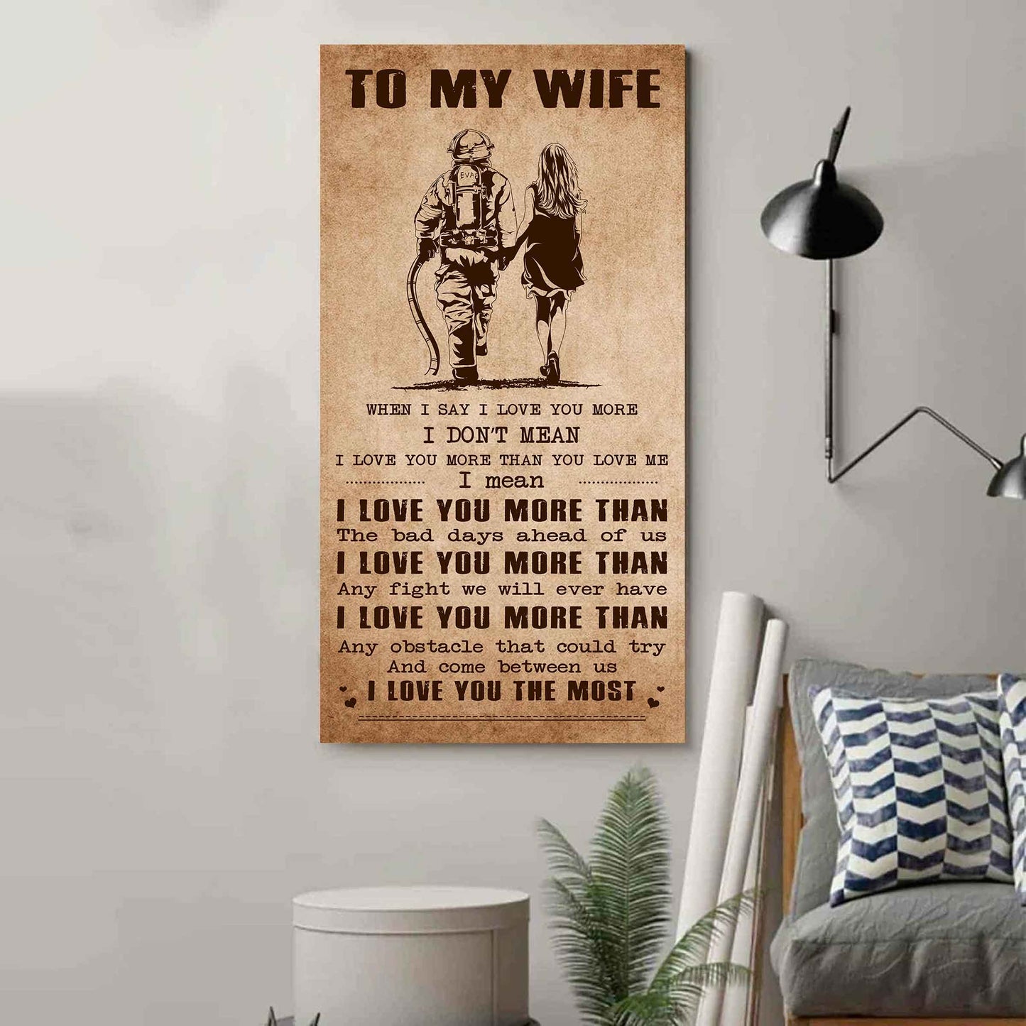 drb vgt- poster canvas to my wife when i say i love you more - i love you the most gift for your wife