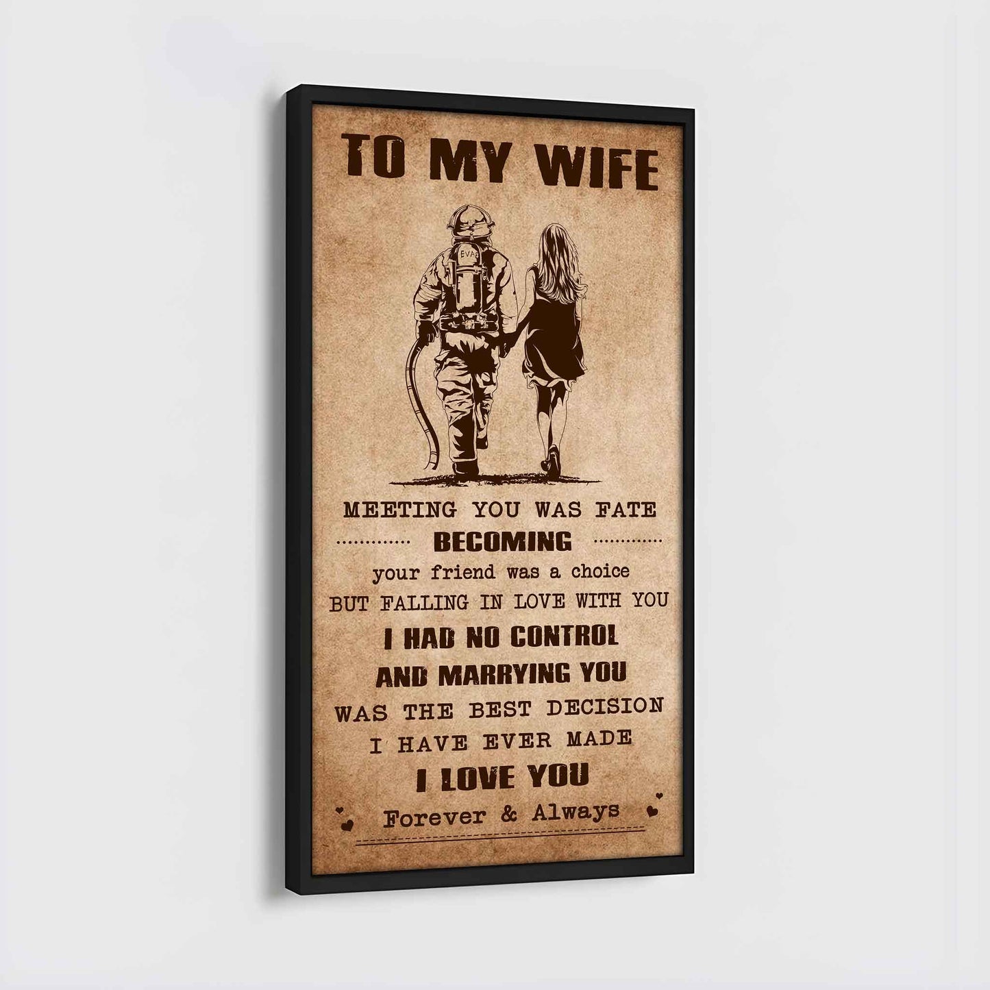 drb vgt- poster canvas to my wife meeting you was fate - i love you forever and always gift for your wife