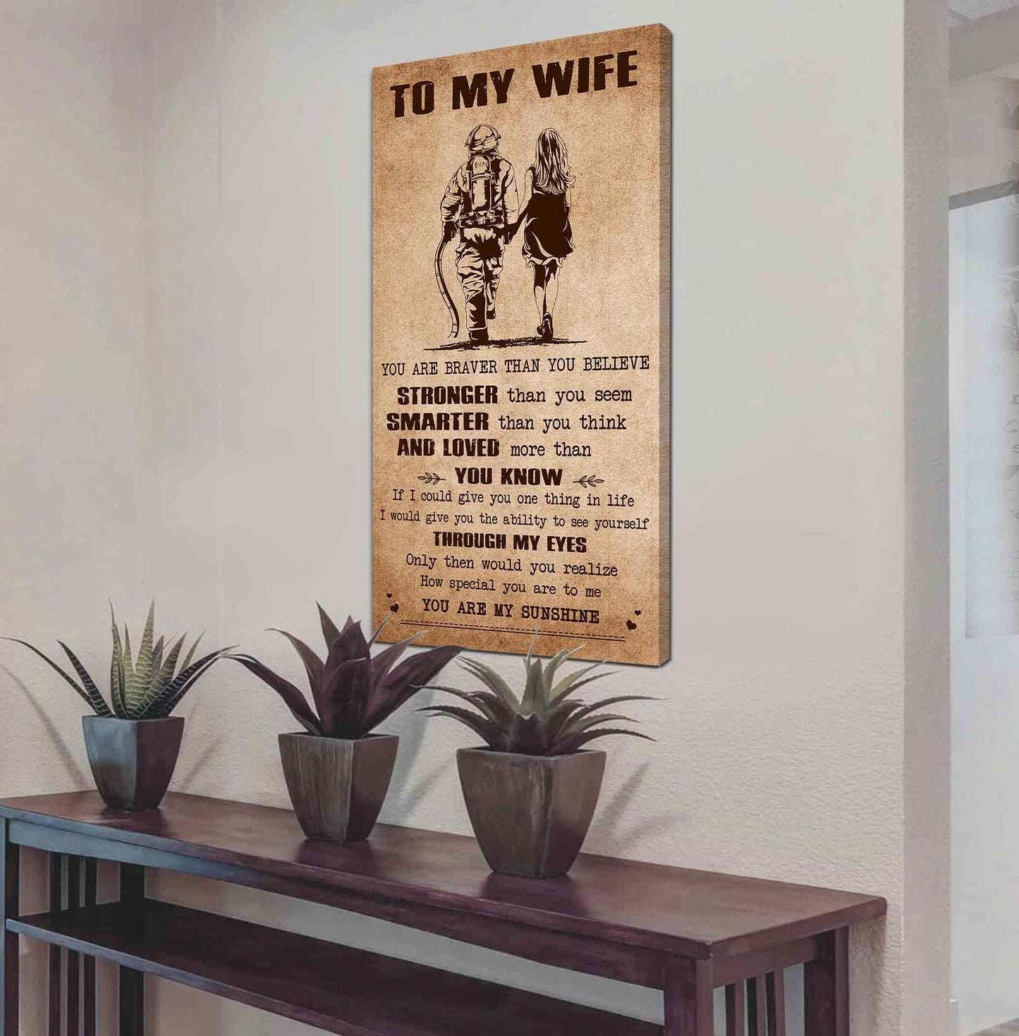 samurai poster canvas you are braver than you believe - you are my sunshine gift for your wife