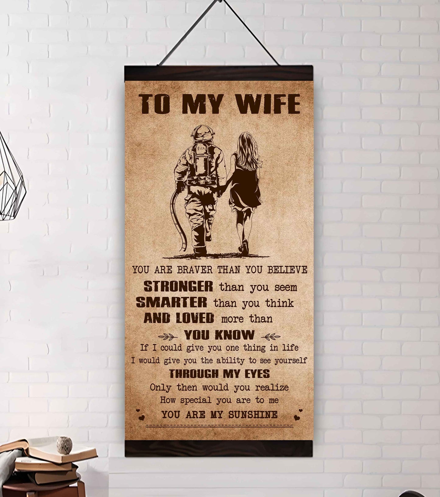 samurai poster canvas you are braver than you believe - you are my sunshine gift for your wife