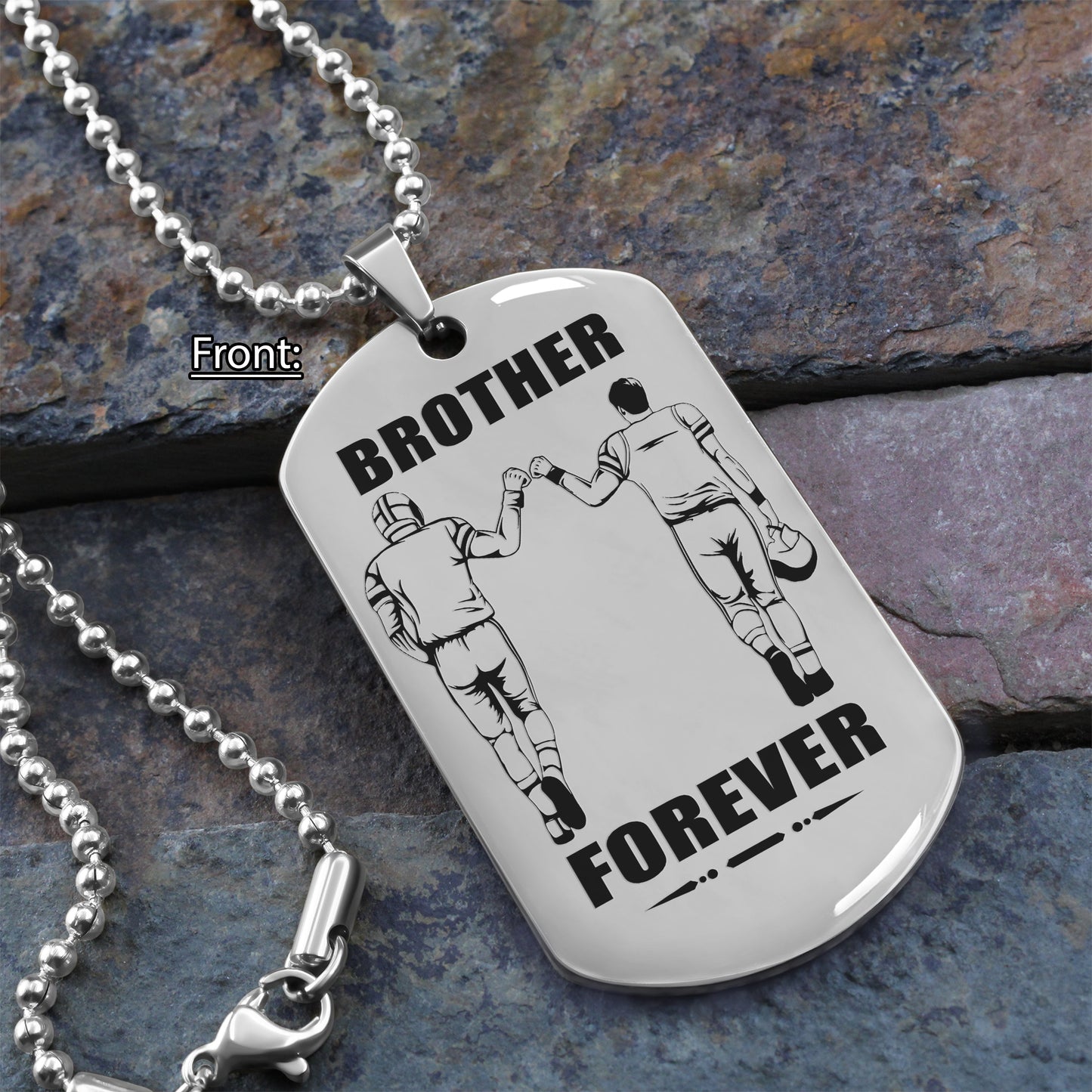 op engraved double sided dog tag gift from brother, in the darkest hour, when the demons come call on me brother and we will fight them together, brother forever