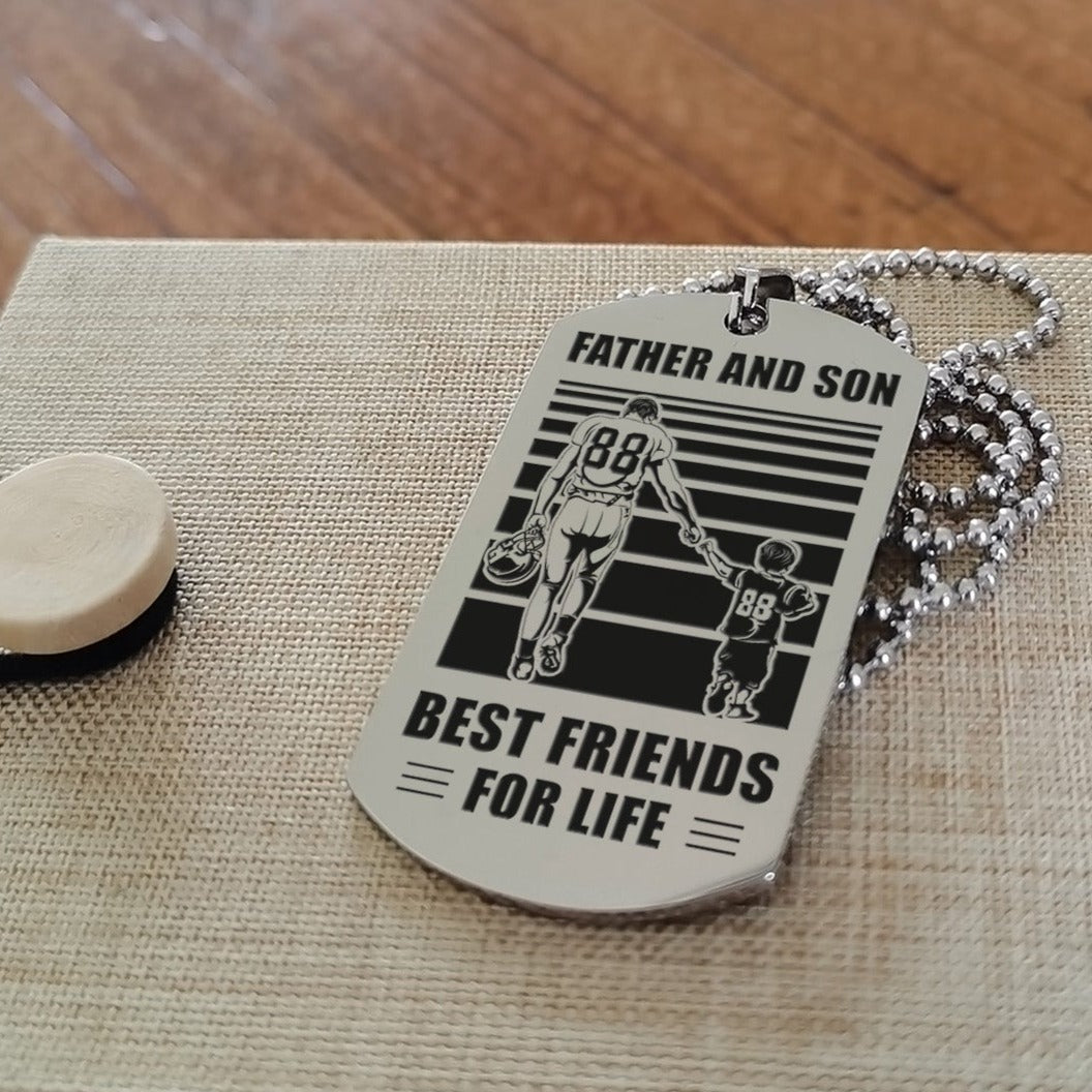 hm12 - customizabled double sided dog tag father and son best friends for life