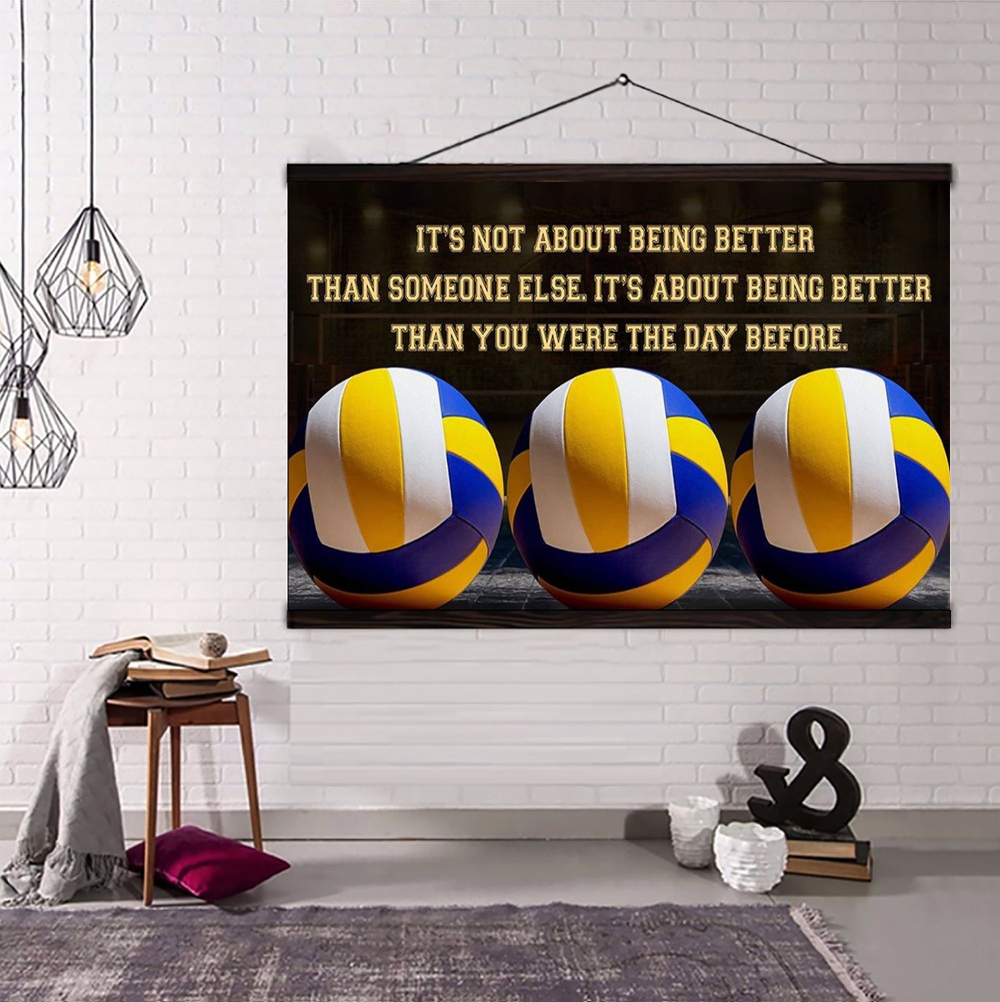 golf customizable poster canvas - it is not about better than someone else, it is about being better than you were the day before