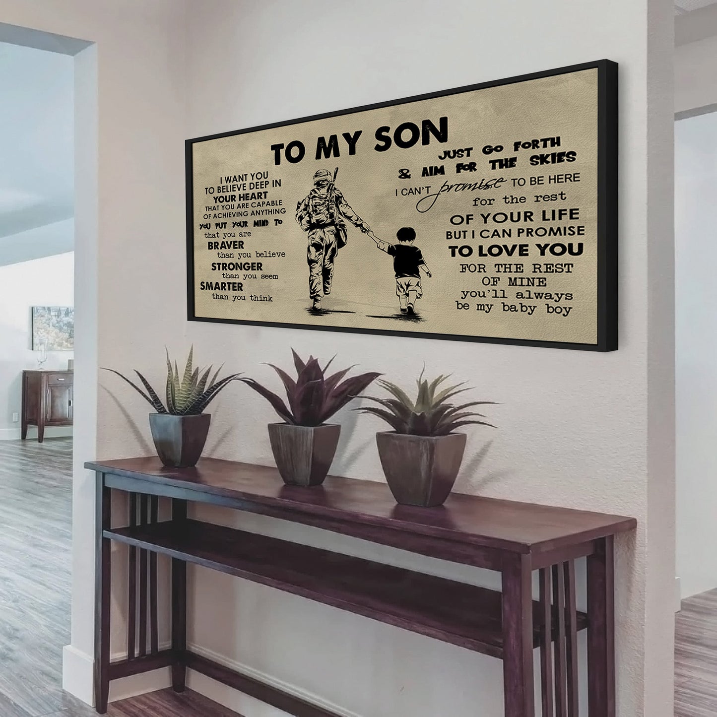 hockey to my son- i want you to believe- canvas poster