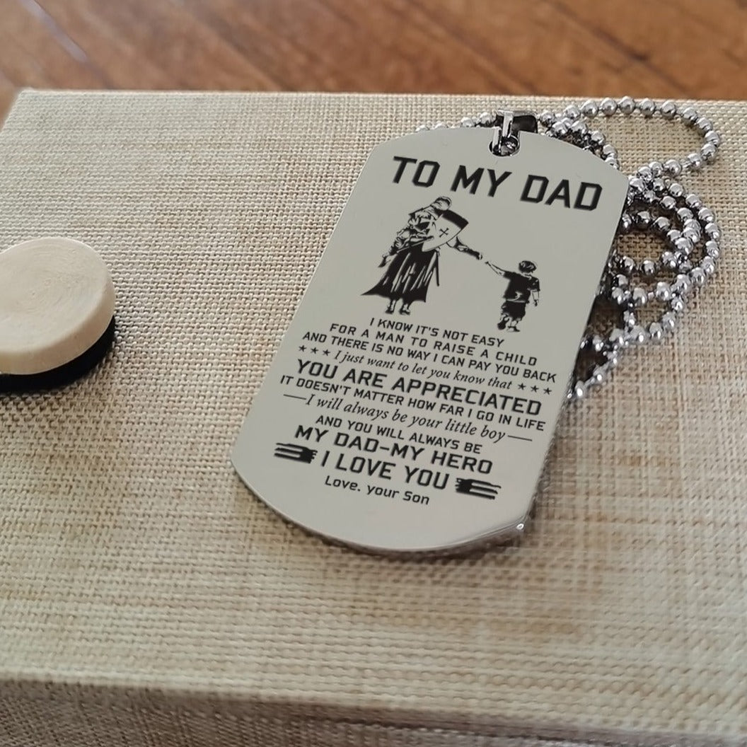 to my dad one side engrave dog tag gift for your dad your father