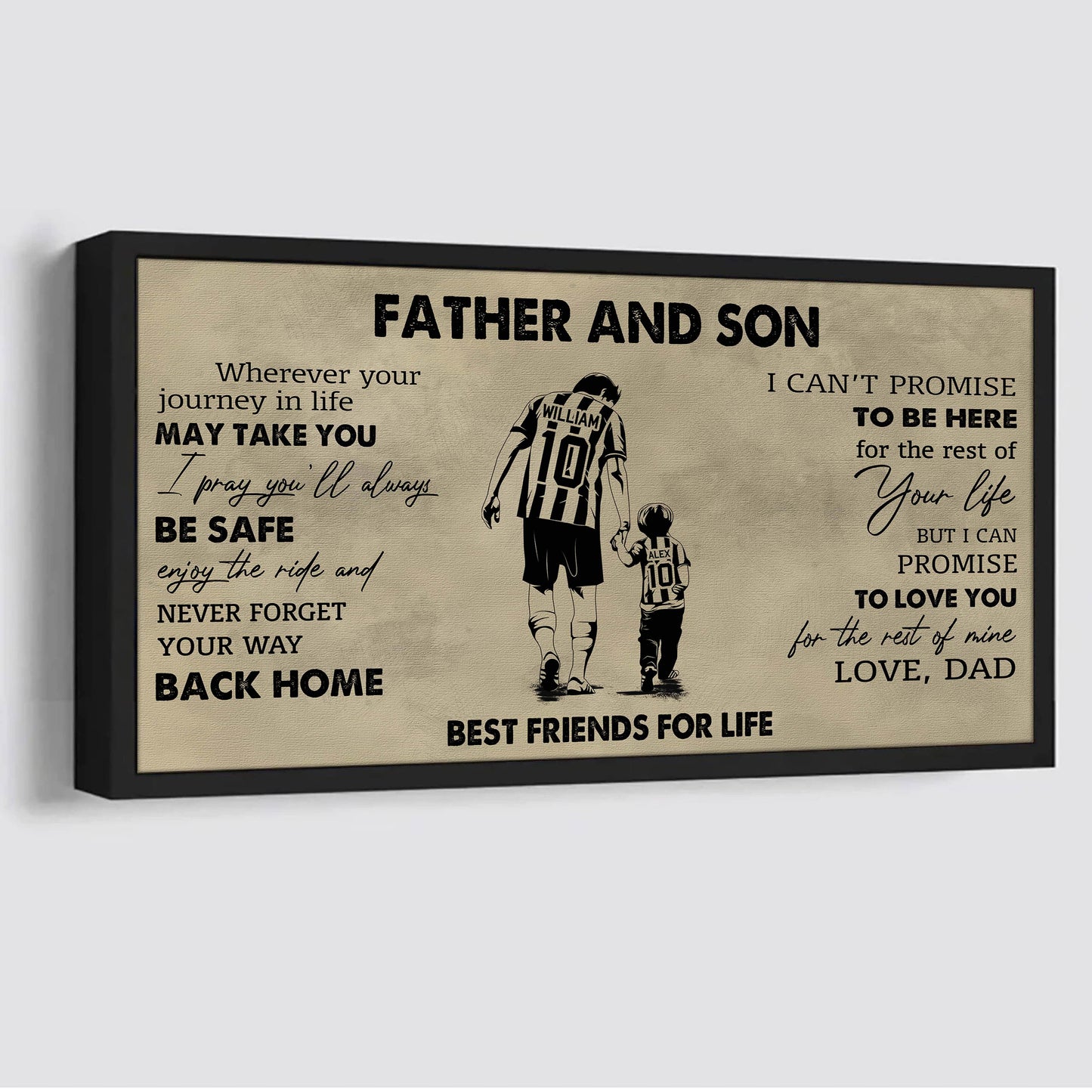 family father and son best friends for life - never forget your way back home poster canvas gift for son from father