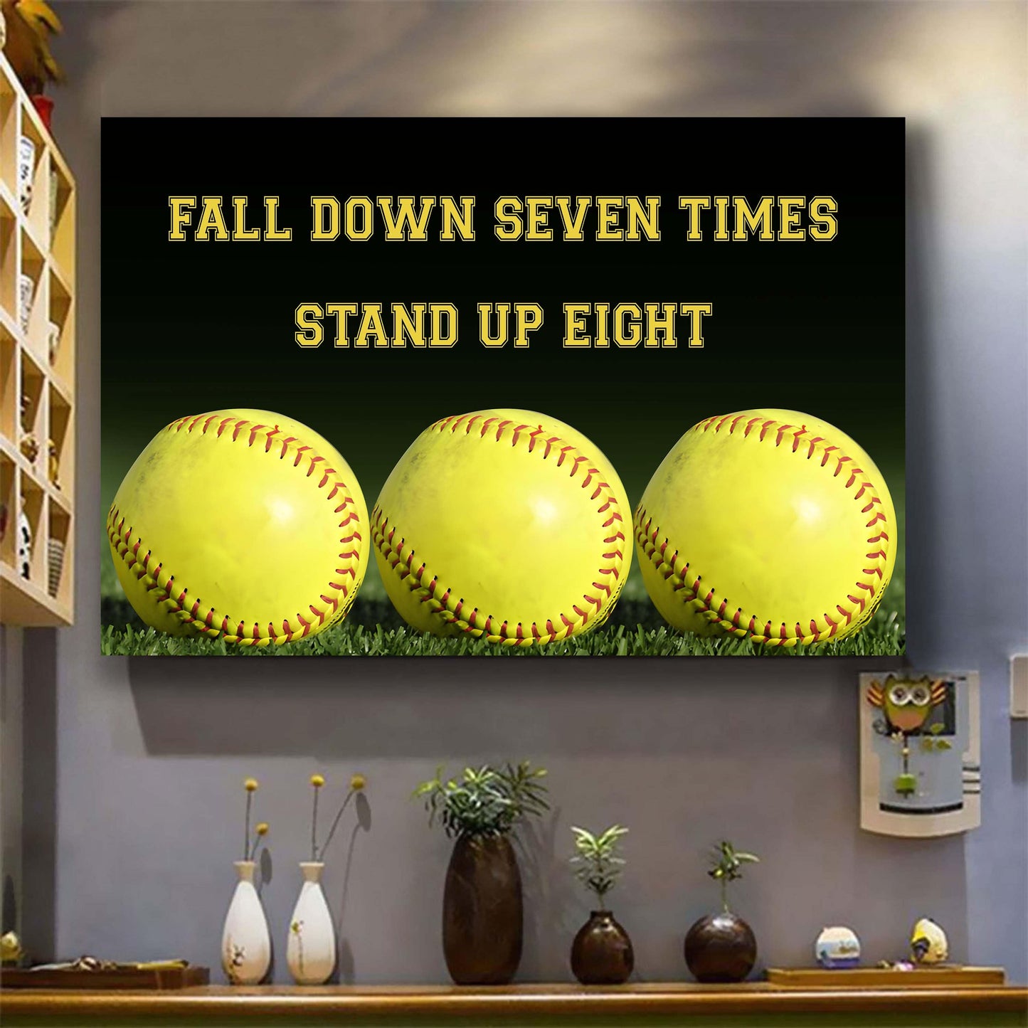 basketball poster canvas fall down seven times stand up eight standard size