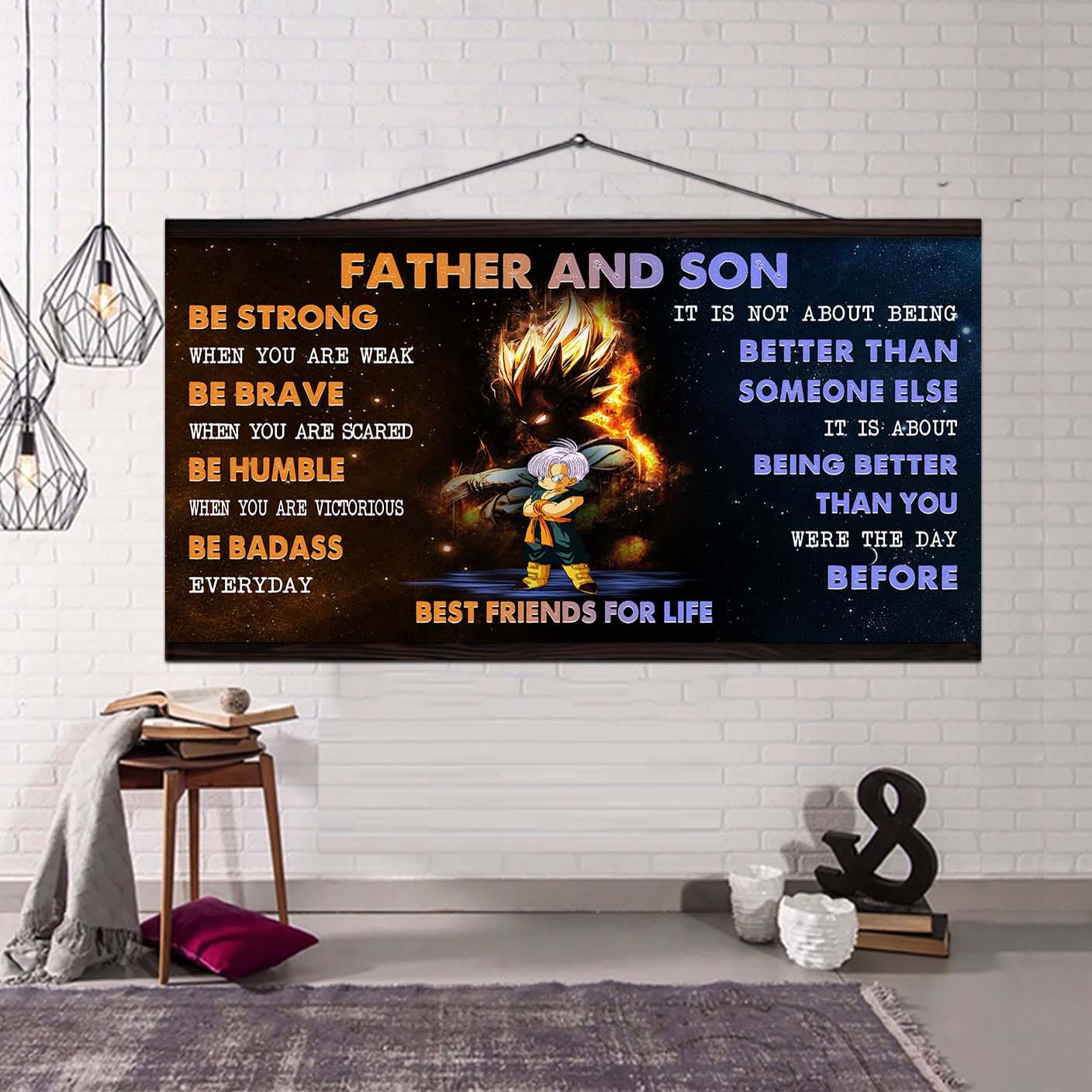 personalized vg to son poster canvas father and son best friends for life - message for your son gifts for him