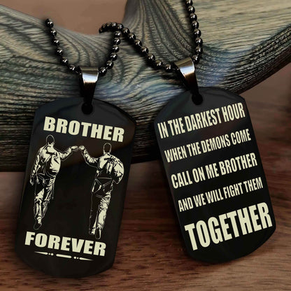Cowboy Personalized Double Sided Dog Tag For My Brother - Call On Me Brother And We Will Fight Them Together Gift For Your Friend