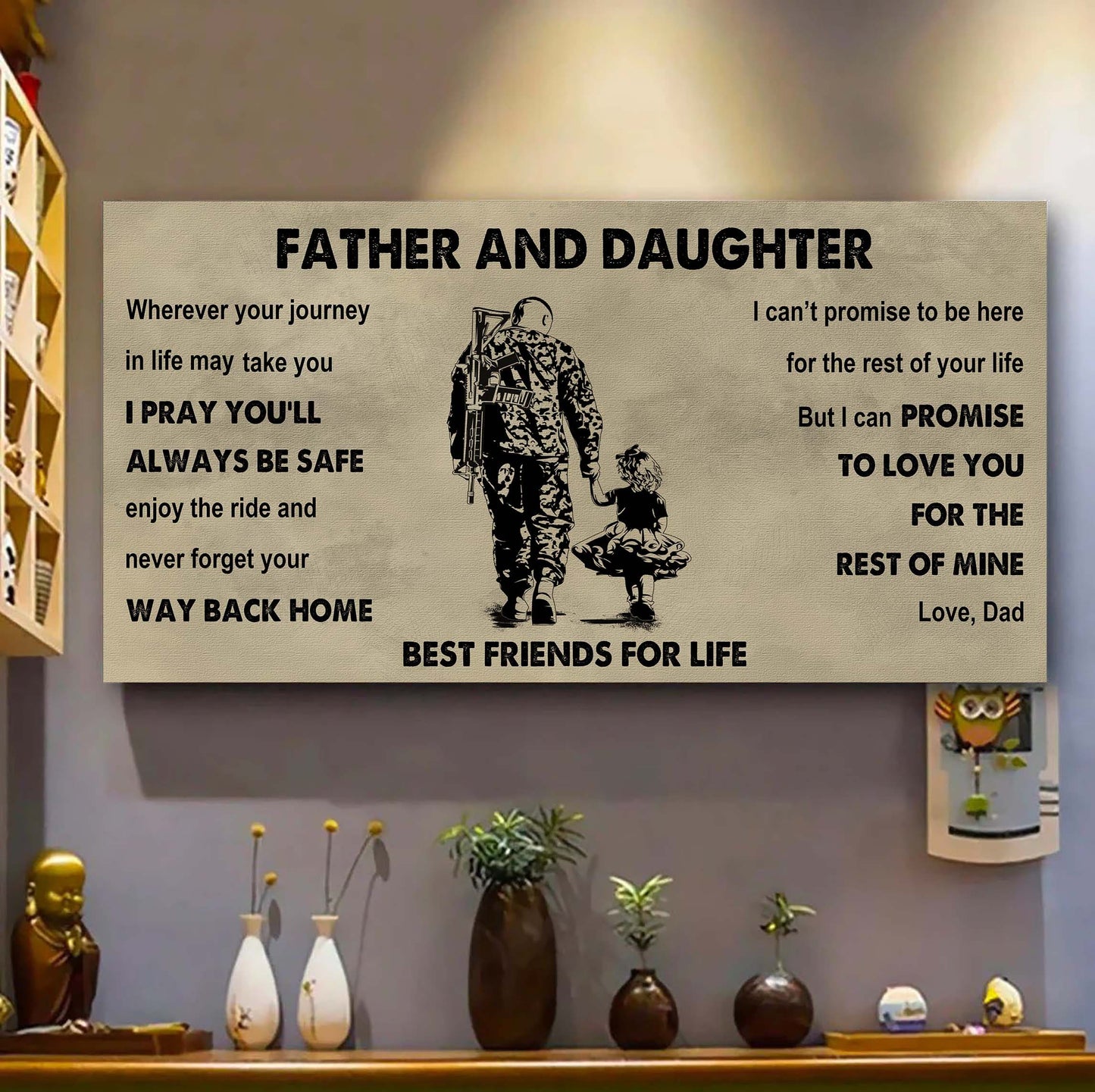 drb father and daughter best friends for life - ver 2 never forget your way back home poster canvas gift for daughter from father