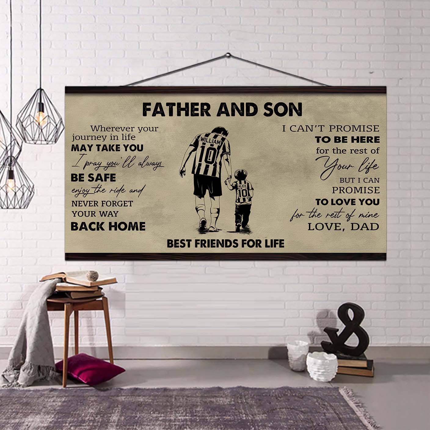 family father and son best friends for life - never forget your way back home poster canvas gift for son from father