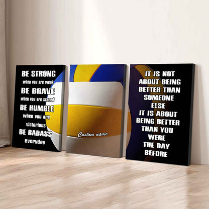 3-Piece Motivational Baseball Canvas Wall Art Set
