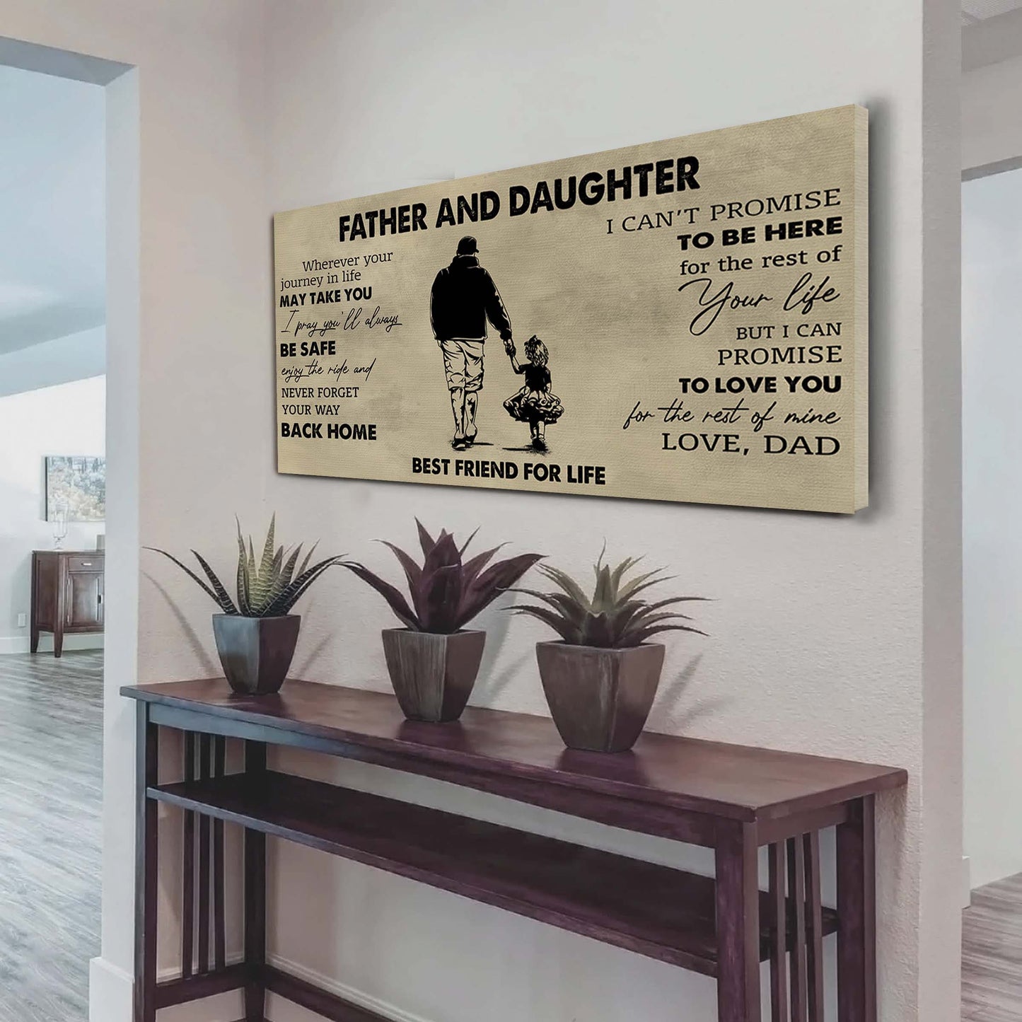 family father and daughter best friends for life - never forget your way back home poster canvas gift for daughter from father