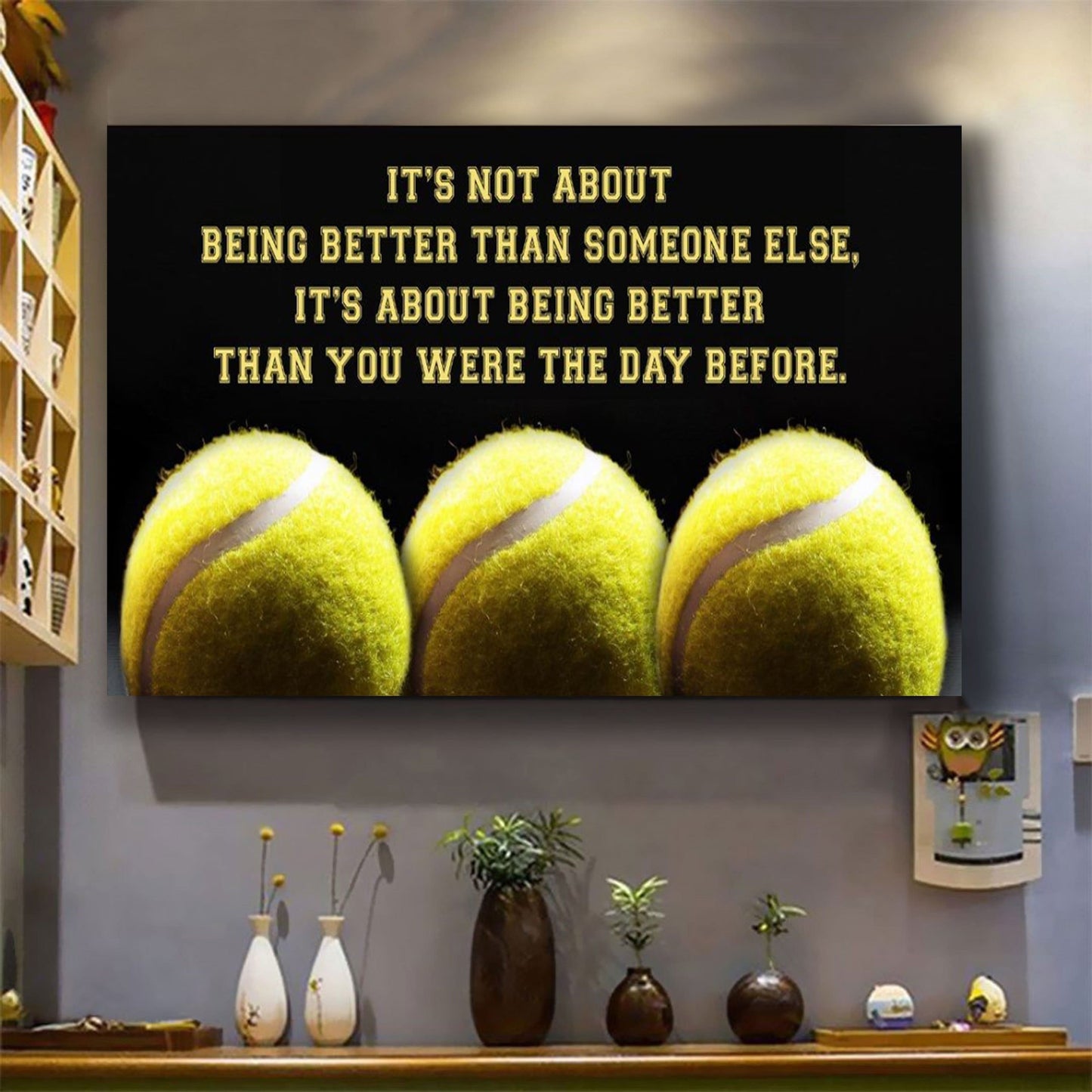 golf customizable poster canvas - it is not about better than someone else, it is about being better than you were the day before