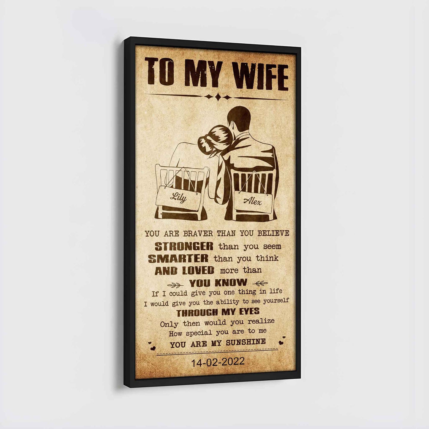 samurai poster canvas you are braver than you believe - you are my sunshine gift for your wife