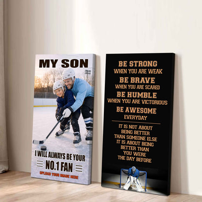Baseball- My Son Be Strong When You Are Weak Be Awesome Everyday Set 2 Canvas Wall Art From Dad To Son