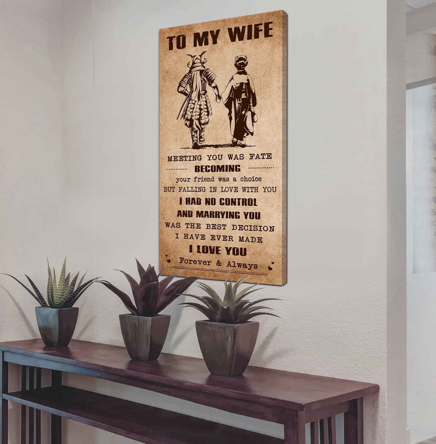 drb vgt- poster canvas to my wife meeting you was fate - i love you forever and always gift for your wife