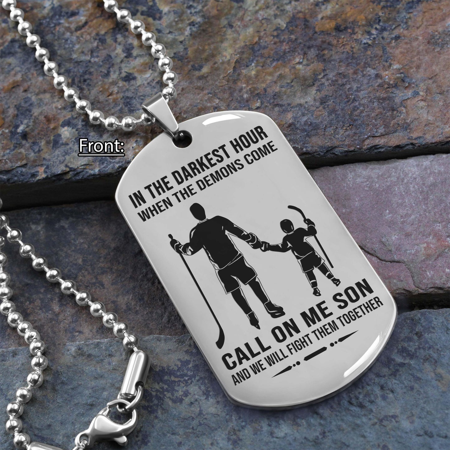 personalized one sided dog tag call on me son and we will fight them together gifts for your son from dad