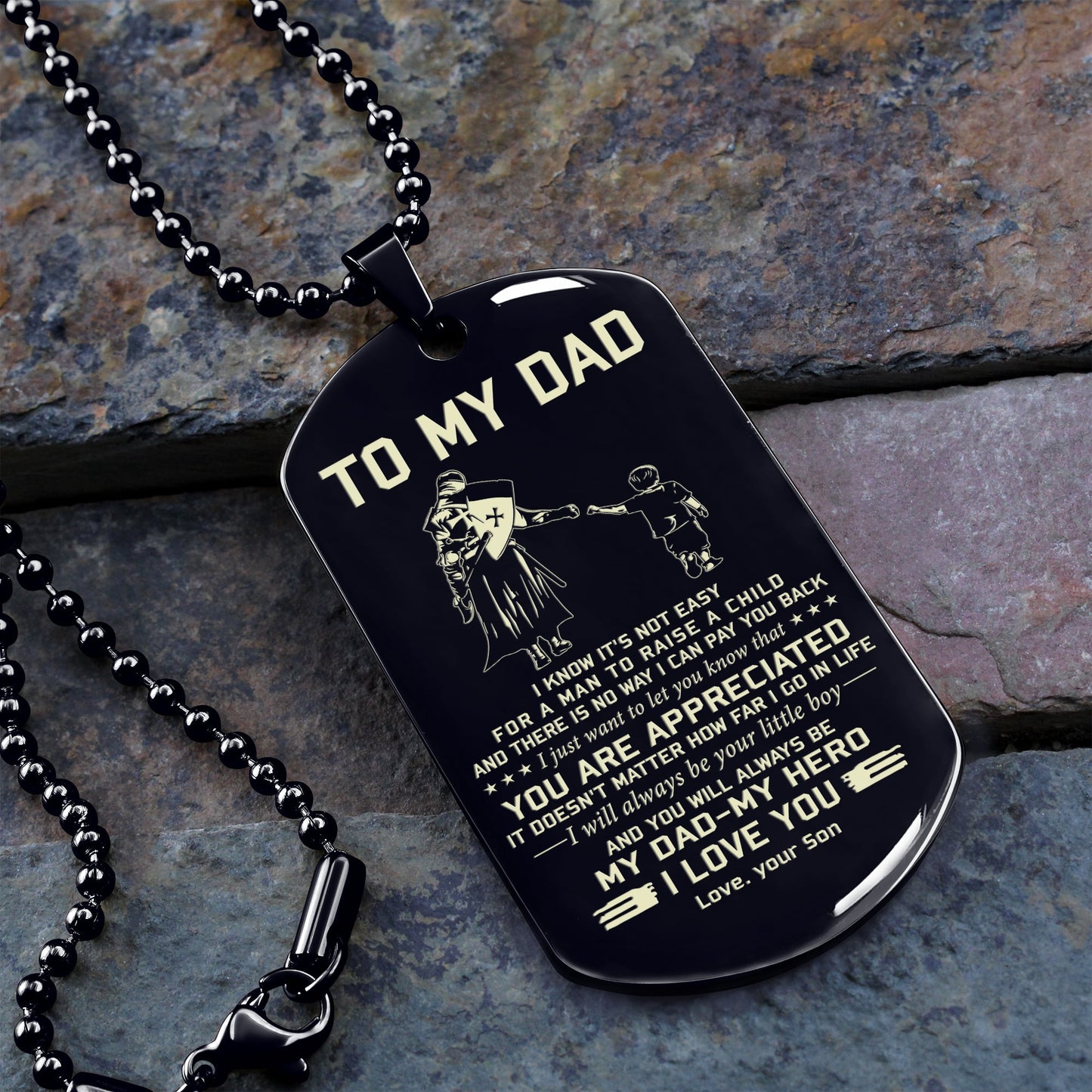 to my dad one side engrave dog tag gift for your dad your father