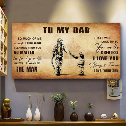 DRB To My Dad - You Are The Greatest I Love You  Poster Canvas Gift For Father From Son