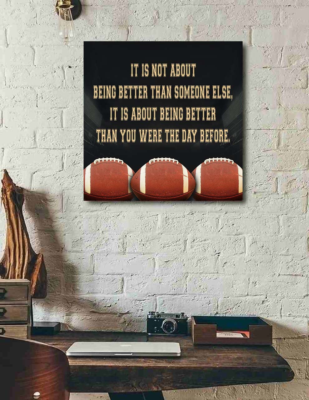 baseball square poster canvas it's not about being better than someone else it's about being better than you were the day before