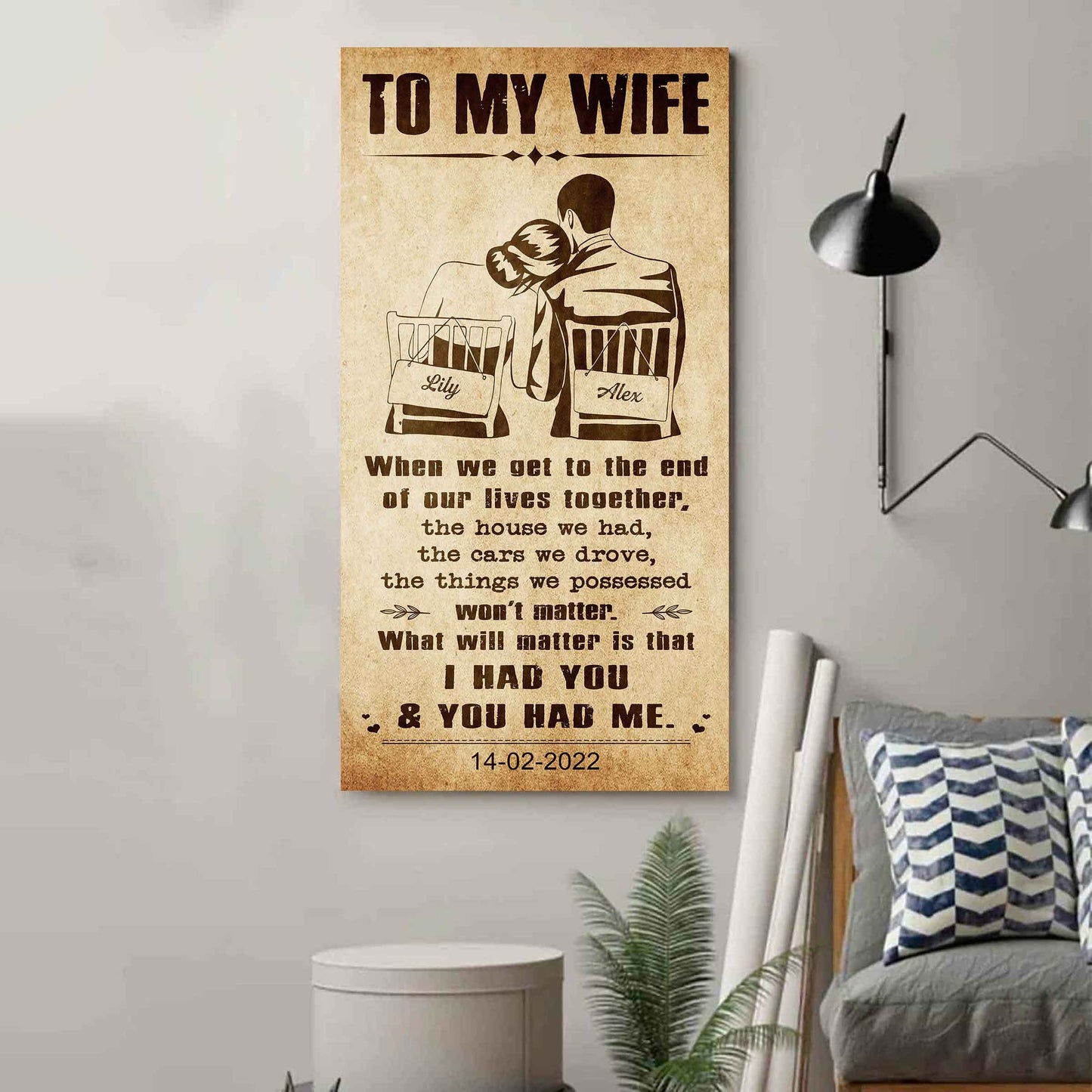 i had you and you had me wife and husband - vertical poster canvas, gift for your darling