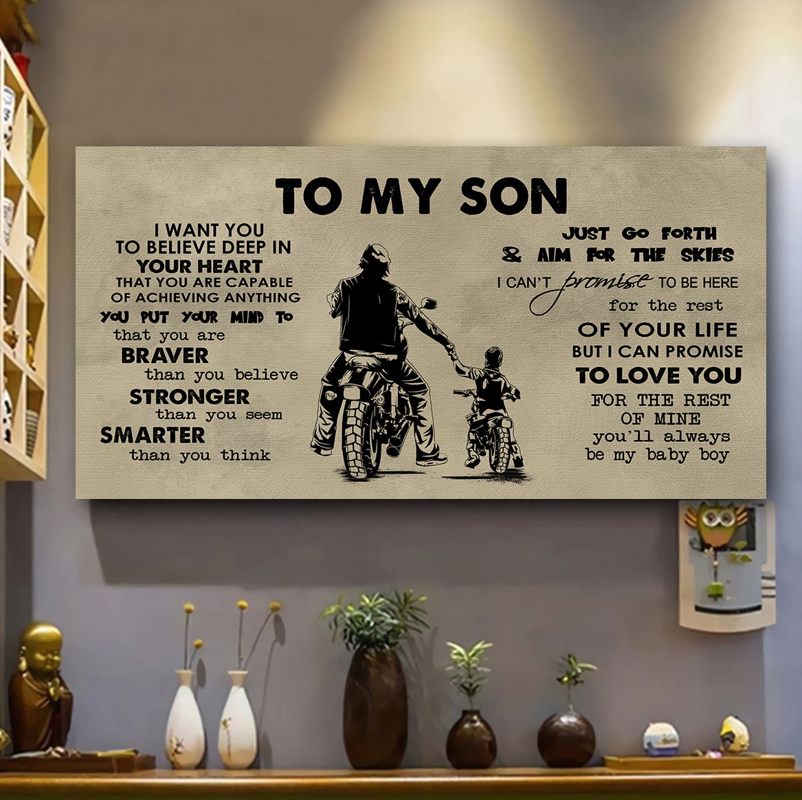 hockey to my son- i want you to believe- canvas poster