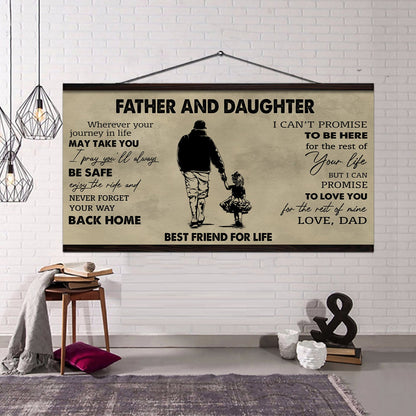 DRB Father And Daughter Best Friends For Life - Never Forget Your Way Back Home Poster Canvas Gift For Daughter From Father