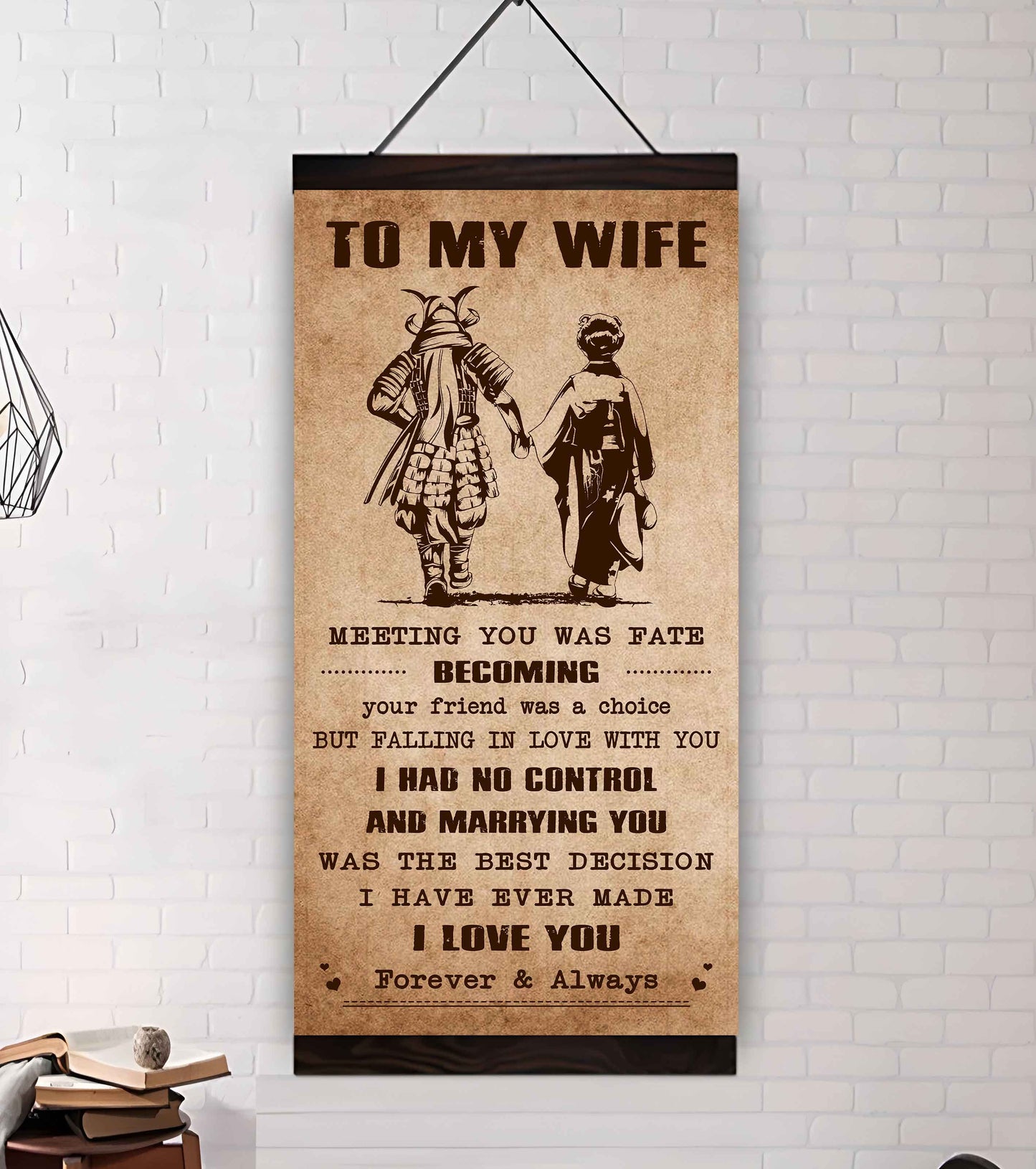 drb vgt- poster canvas to my wife meeting you was fate - i love you forever and always gift for your wife