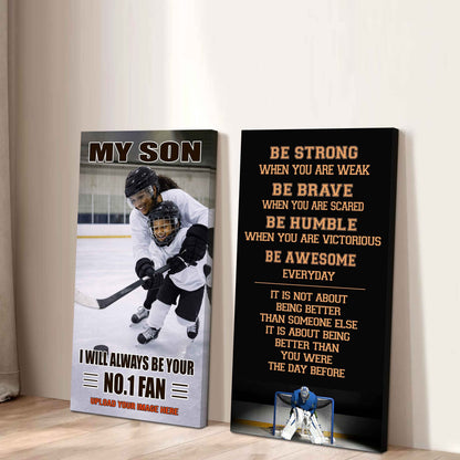Baseball-My Son Be Strong When You Are Weak Be Awesome Everyday Set 2 Canvas Wall Art From Mom To Son
