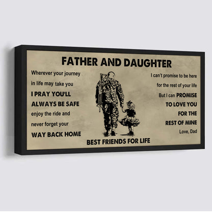 Biker Father And Daughter Best Friends For Life - Ver 2 Never Forget Your Way Back Home Poster Canvas Gift For Daughter From Father