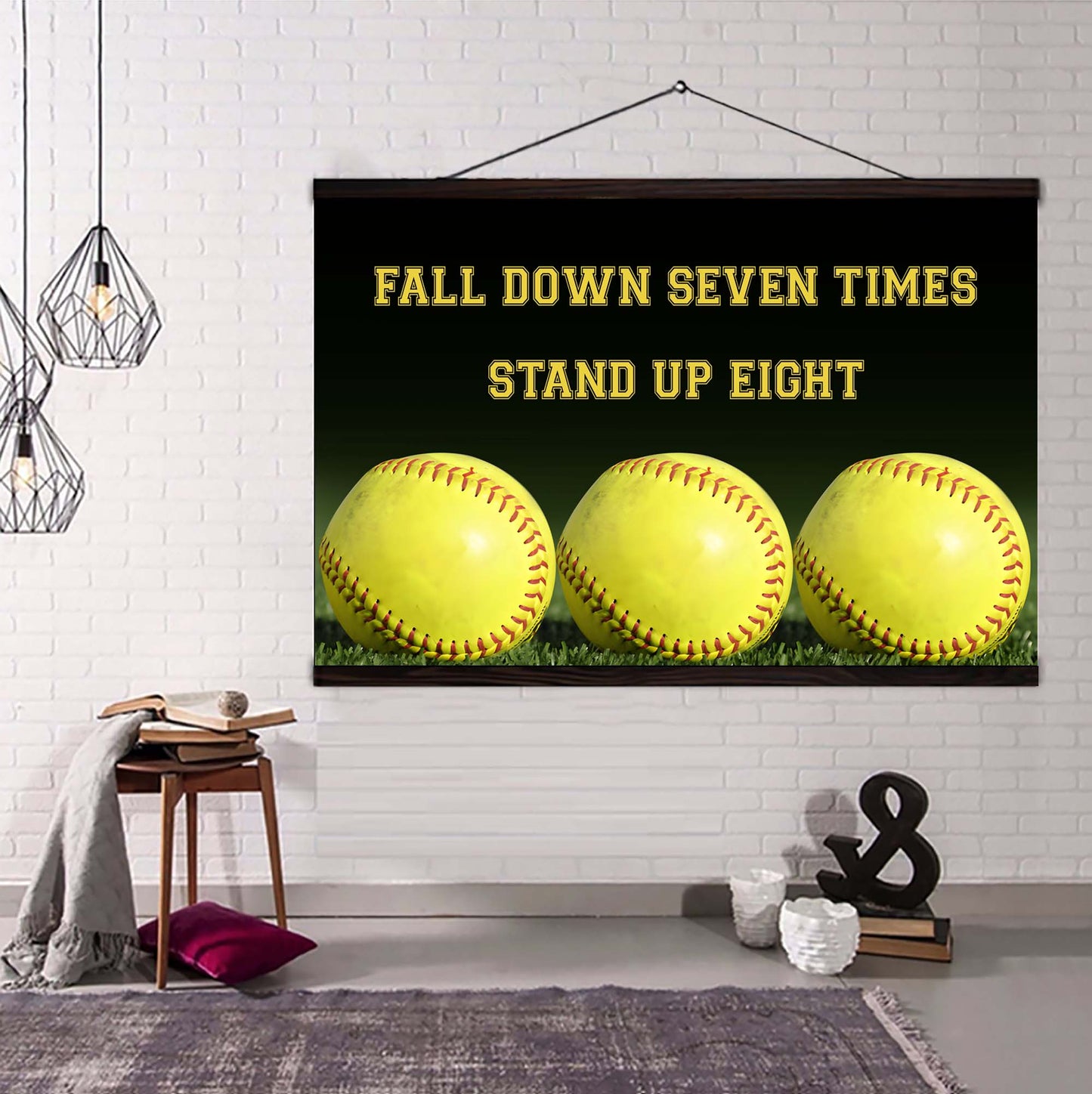 basketball poster canvas fall down seven times stand up eight standard size