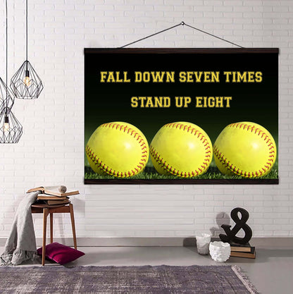 Basketball poster canvas fall down seven times stand up eight standard size