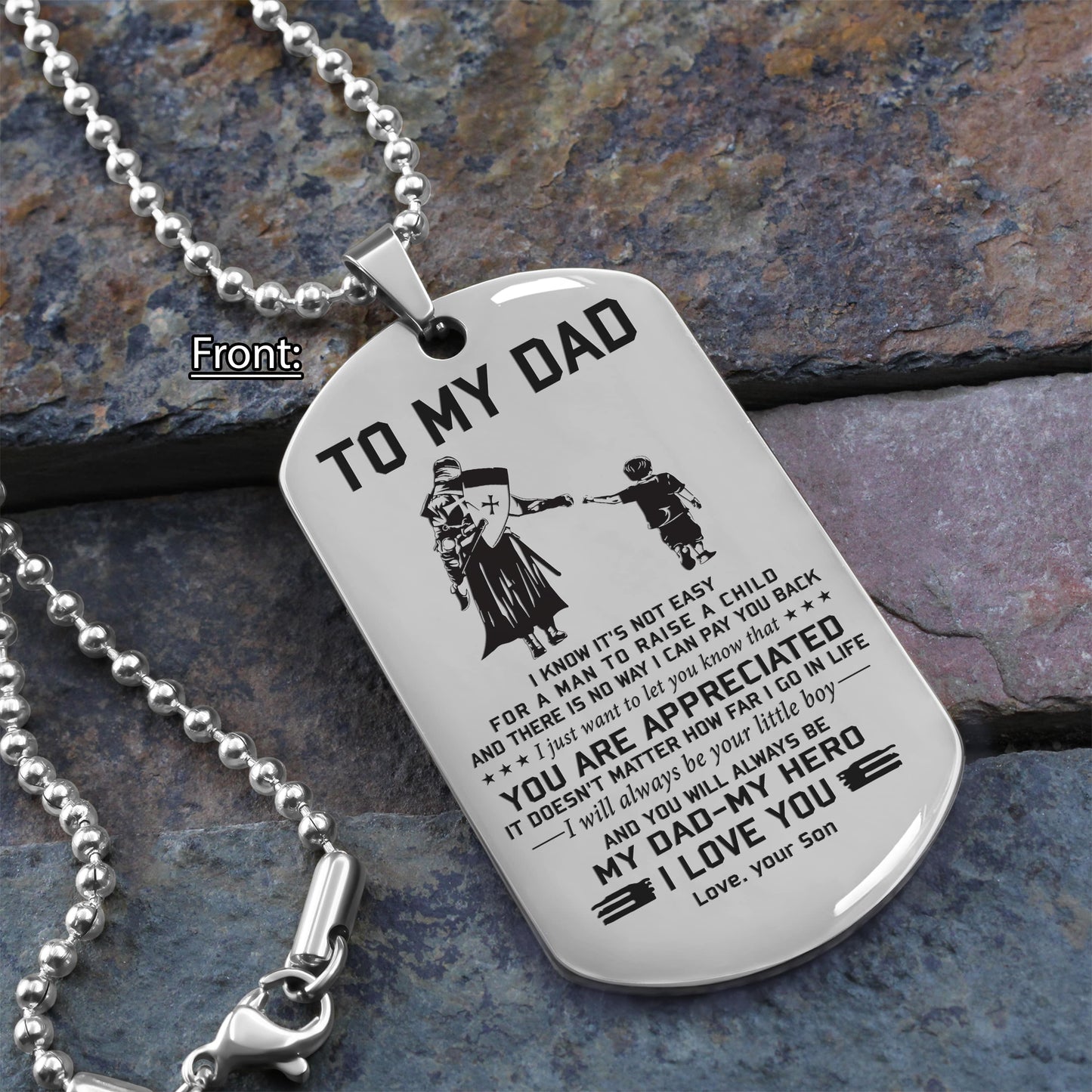 to my dad one side engrave dog tag gift for your dad your father