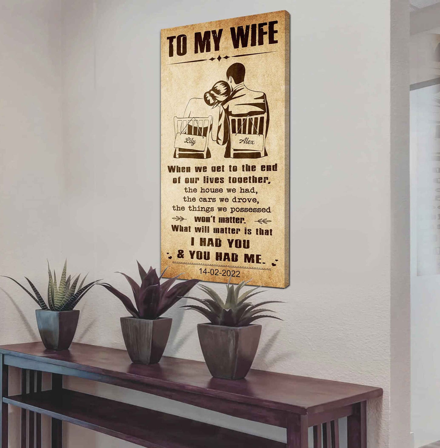 drb vgt- i had you and you had me wife and husband - vertical poster canvas, gift for your darling