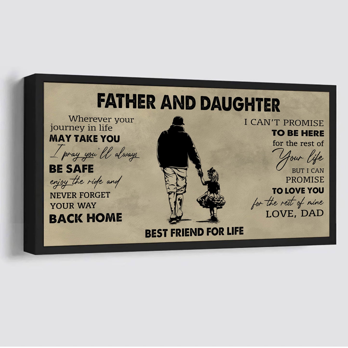 family father and daughter best friends for life - never forget your way back home poster canvas gift for daughter from father