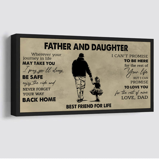 Family Father And Daughter Best Friends For Life - Never Forget Your Way Back Home Poster Canvas Gift For Daughter From Father