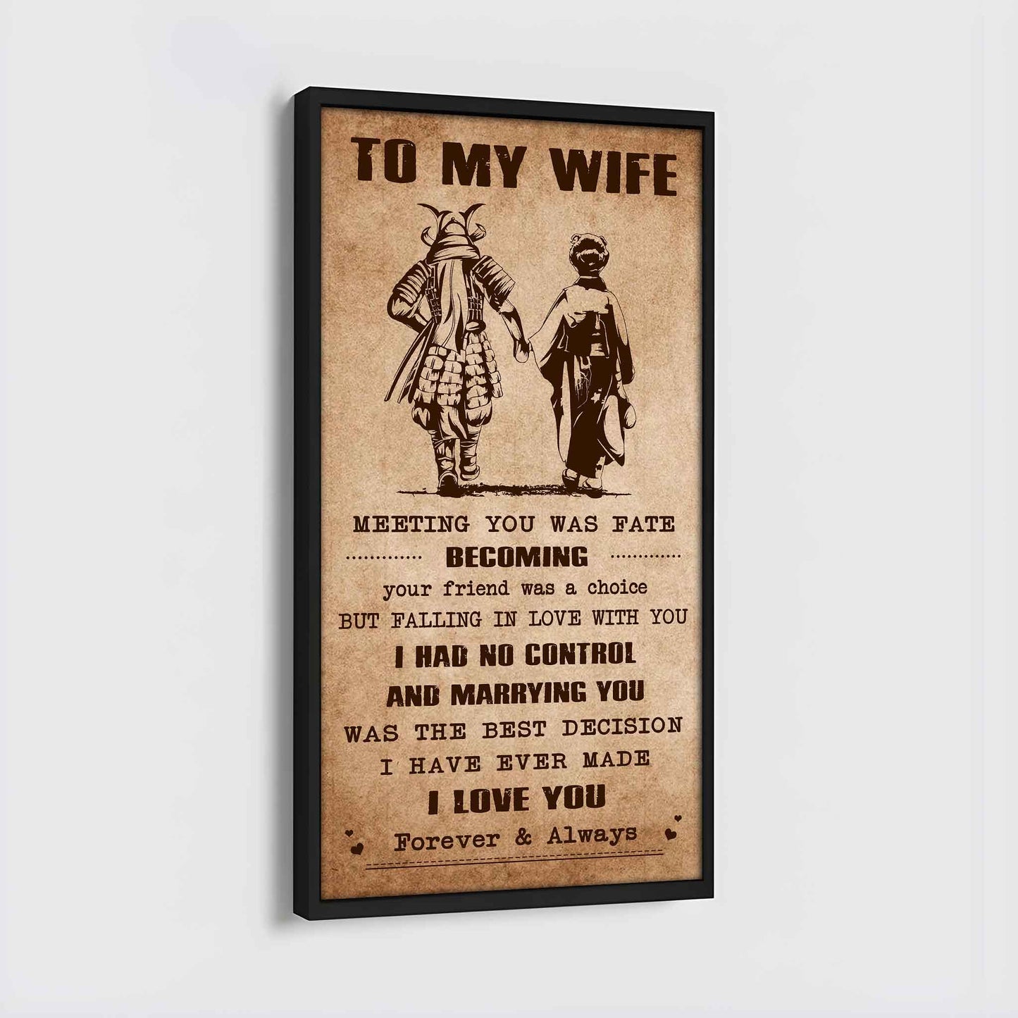 drb vgt- poster canvas to my wife meeting you was fate - i love you forever and always gift for your wife