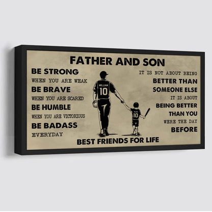 Sport-Family Father And Son Best Friends For Life - Be Strong When You Are Weak Poster Canvas Gift For Son From Father