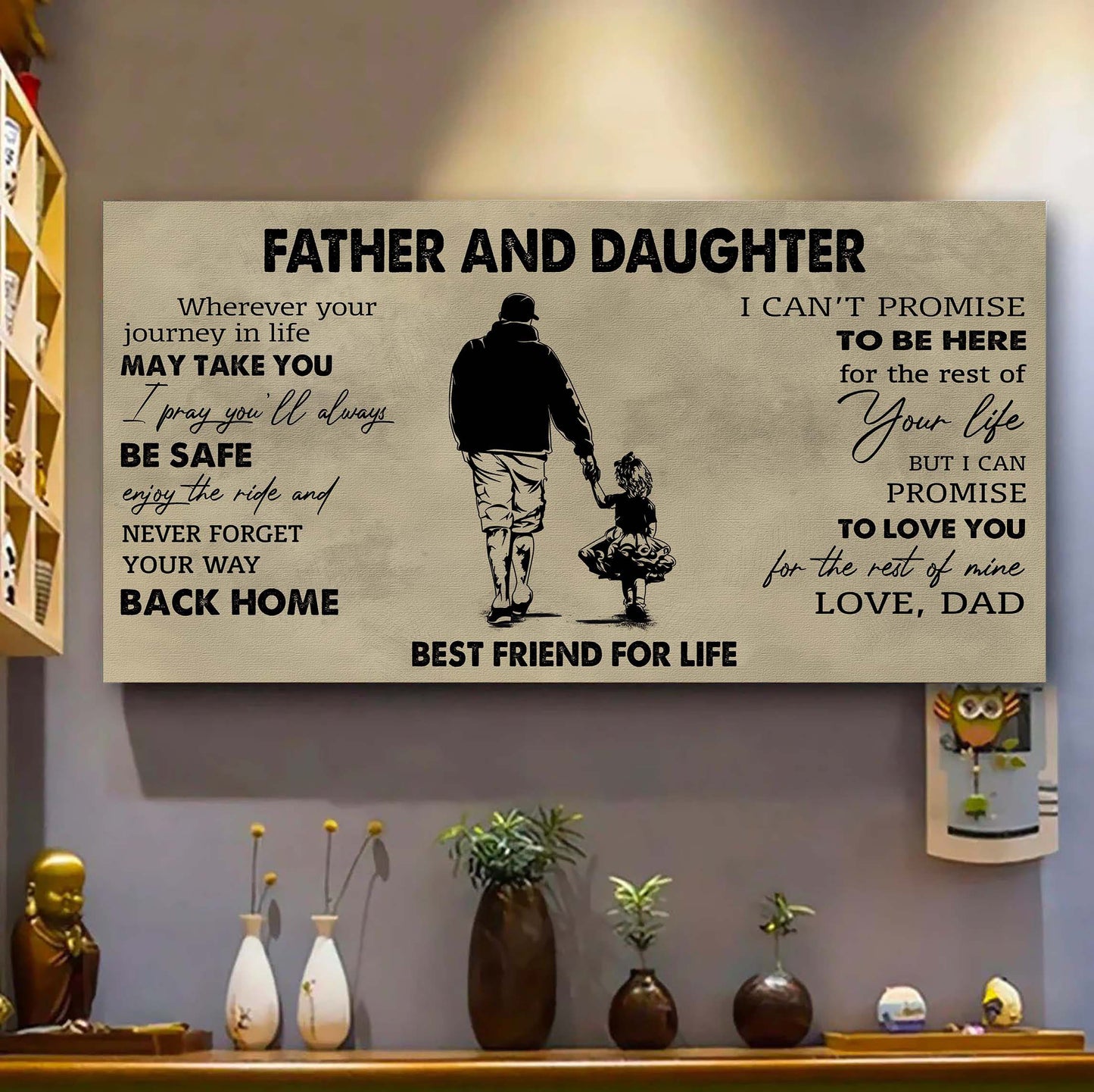 family father and daughter best friends for life - never forget your way back home poster canvas gift for daughter from father