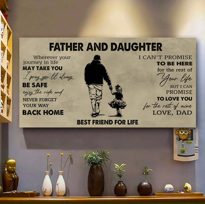 Family Father And Daughter Best Friends For Life - Never Forget Your Way Back Home Poster Canvas Gift For Daughter From Father