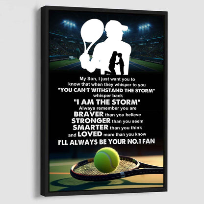 Sport Poster Canvas Mom To Son - Whisper Back I Am The Storm I Will Always Your No 1 Fan